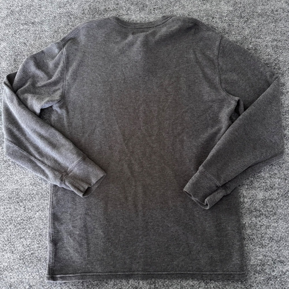 Polo Ralph Lauren Henley Shirt Mens XL Waffle Knit Cotton Regular Fit Gray - Picture 4 of 7